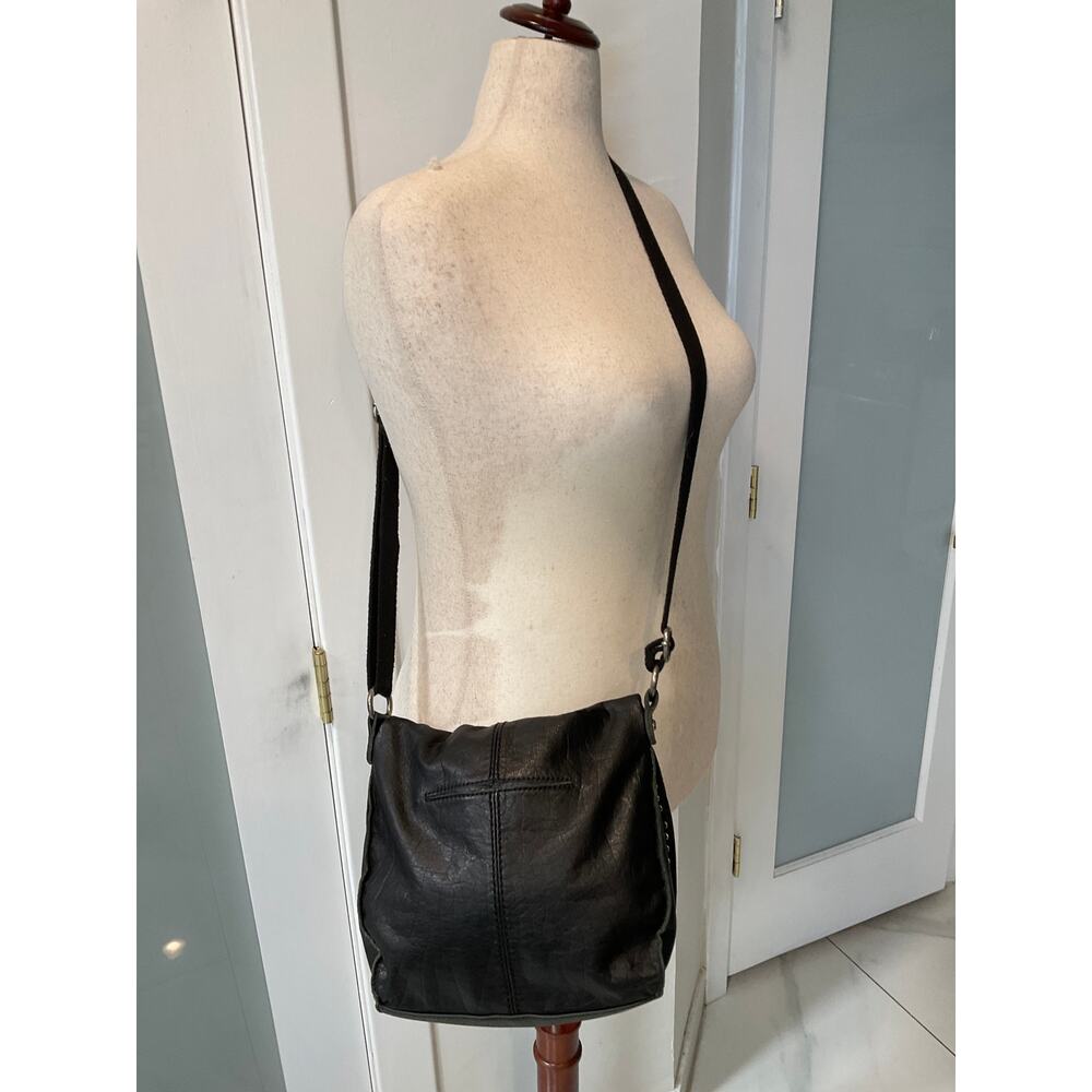 The Sak Black Leather Silverlake Crossbody Bag Zip Pockets **missing Hang tag** - Picture 6 of 16